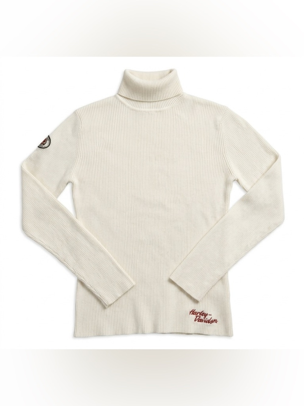 Harley-Davidson Women's White Turtleneck Sweater Size Medium